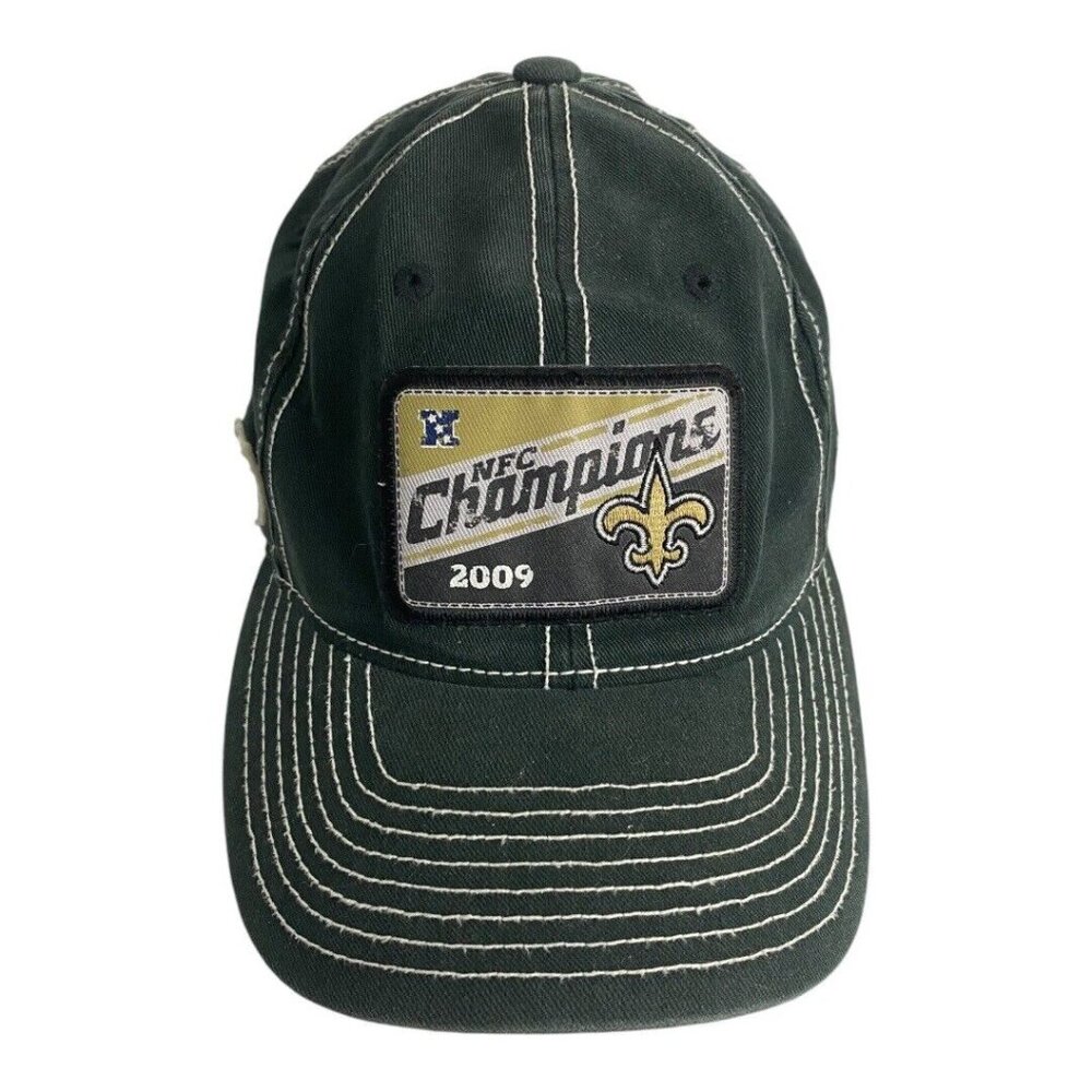 New Reebok New Orleans Saints 2009 NFC Champions Fitted Hat NOLA Black